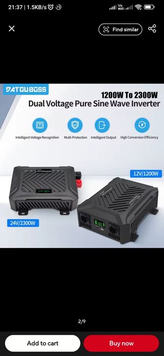 Інвертор Datouboss 12V - 1.2kW, 24V - 2.4kW