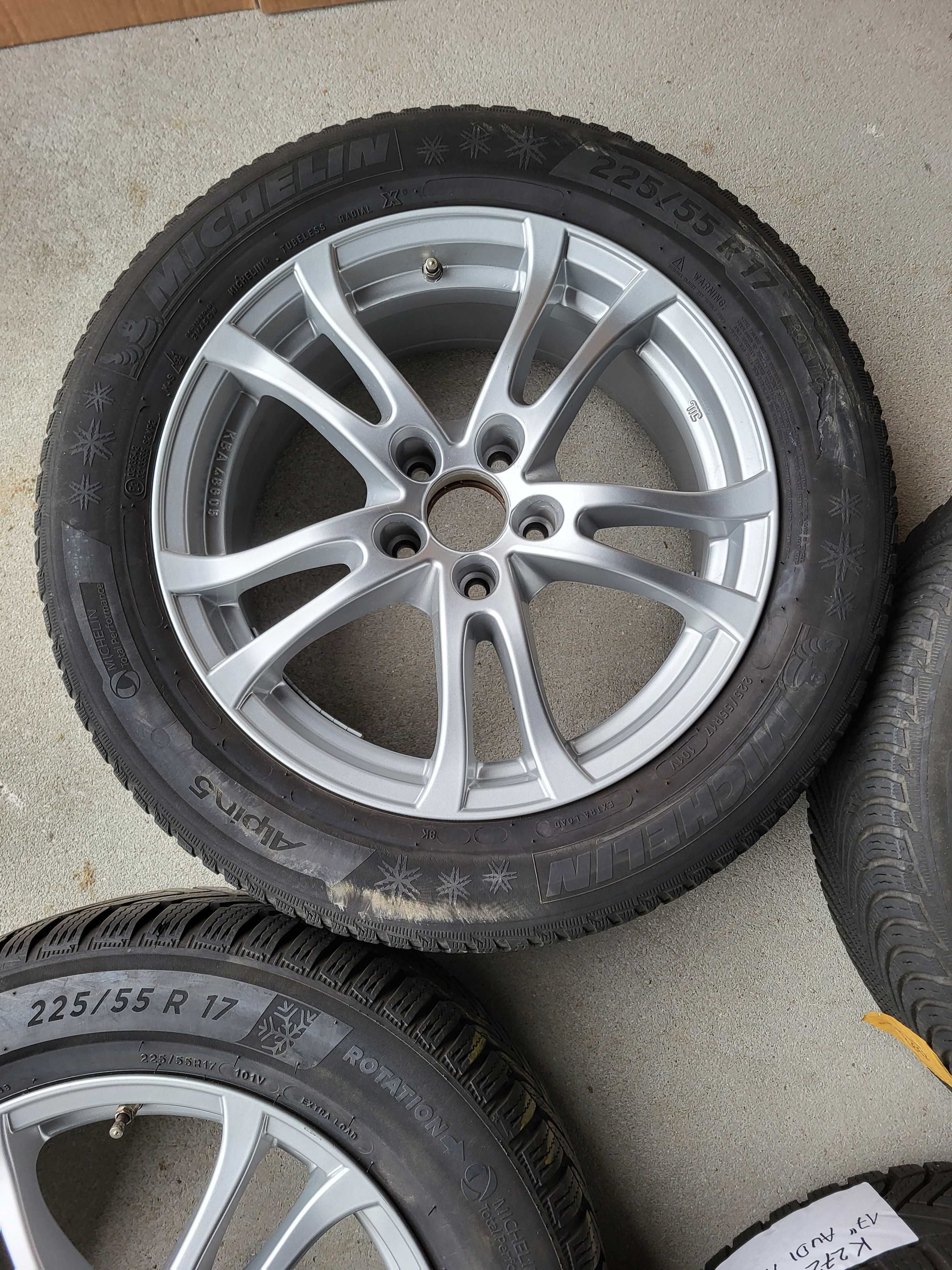 [K272] Koła zimowe 17 Cali 5x112 Michelin 225/55/17 7mm Audi VW