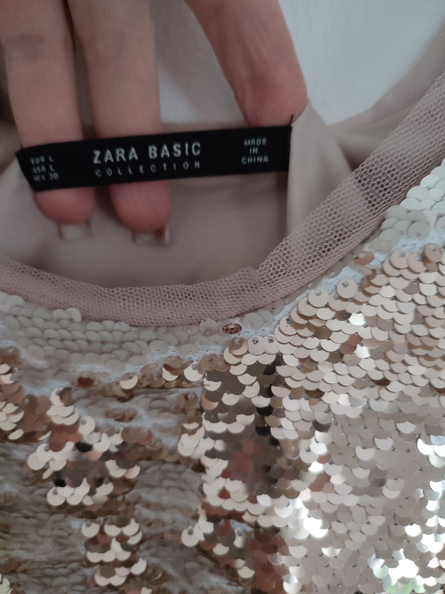 Платье Zara, двухсторонняя паетка