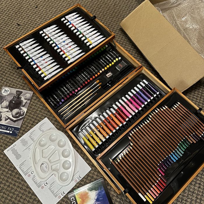 Набір для малювання 174 елементи в валізі Maaleo 6004