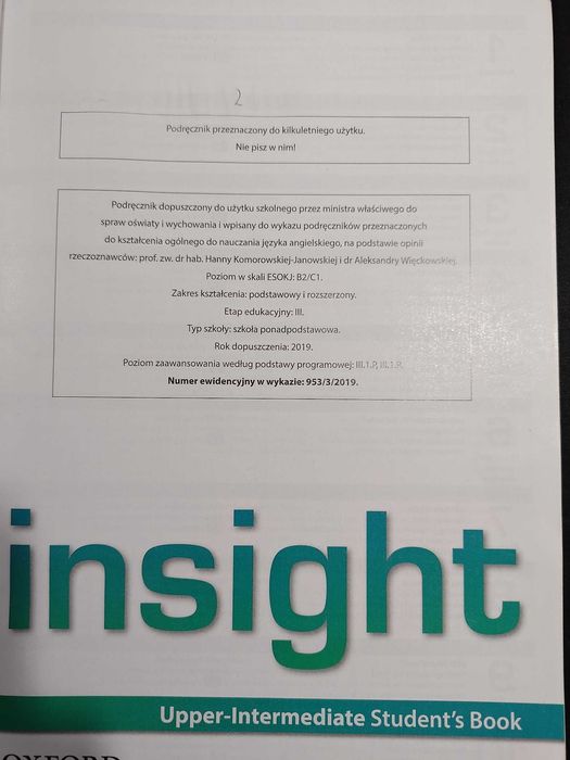 podręcznik Insight "Upper-Intermediate Student's Book"
