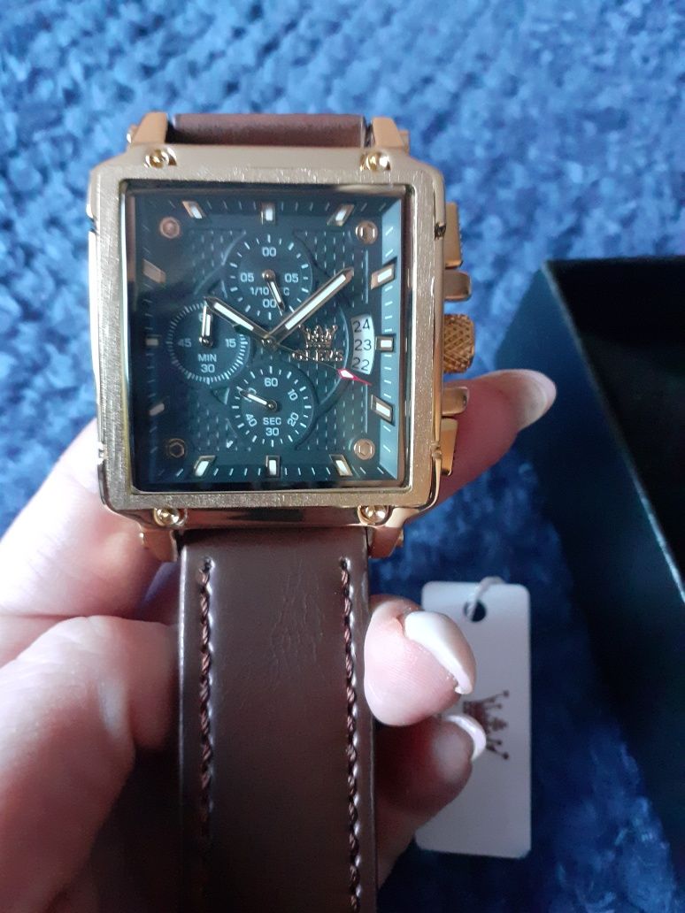 Klasyczny elegancki luksusowy i styl męski zegarek Olevs prezent