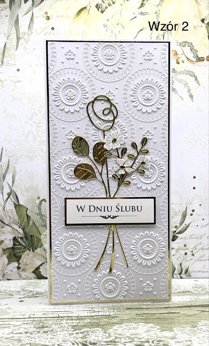 Karka na ślub ślubna ręcznie robiona z kopertą personalizowana