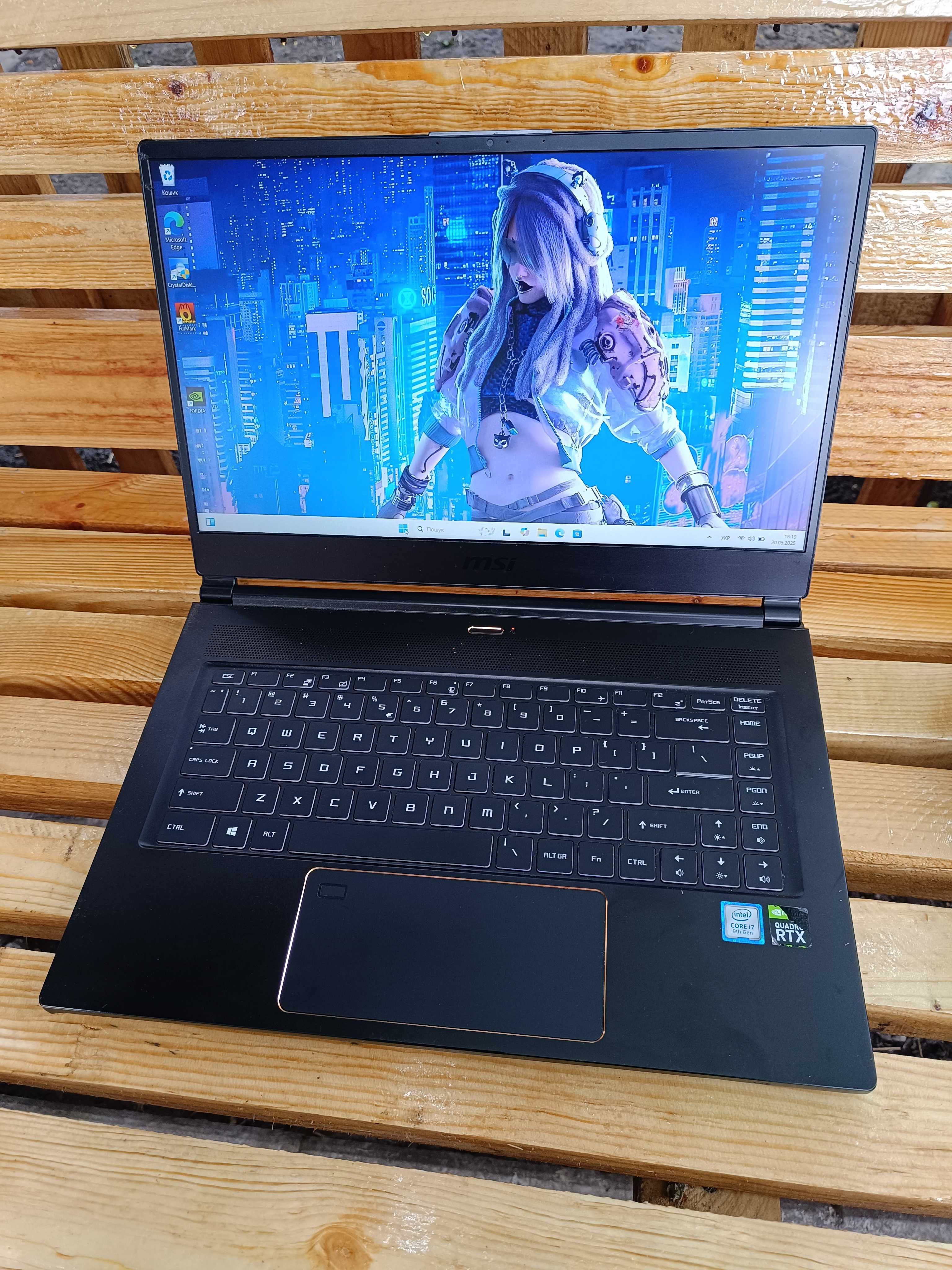 6 ядер, Ігровий ноутбук MSI (i7 9750H/16gb/512 ssd m2/RTX 3000 6GB)