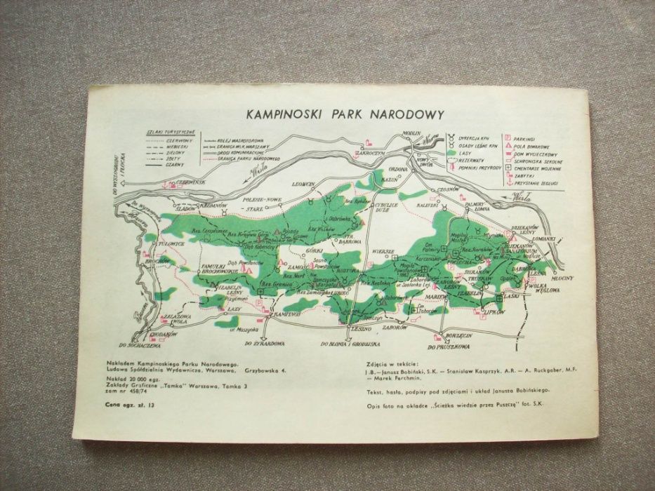 Wczoraj dziś jutro Puszczy Kampinoskiej, j. Bobiński, 1974.