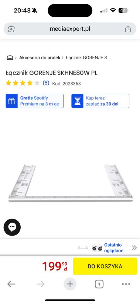 Łącznik do pralki Gorenje