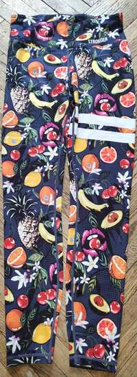 Legginsy stronger sportowe small S Sweden owoce fruits