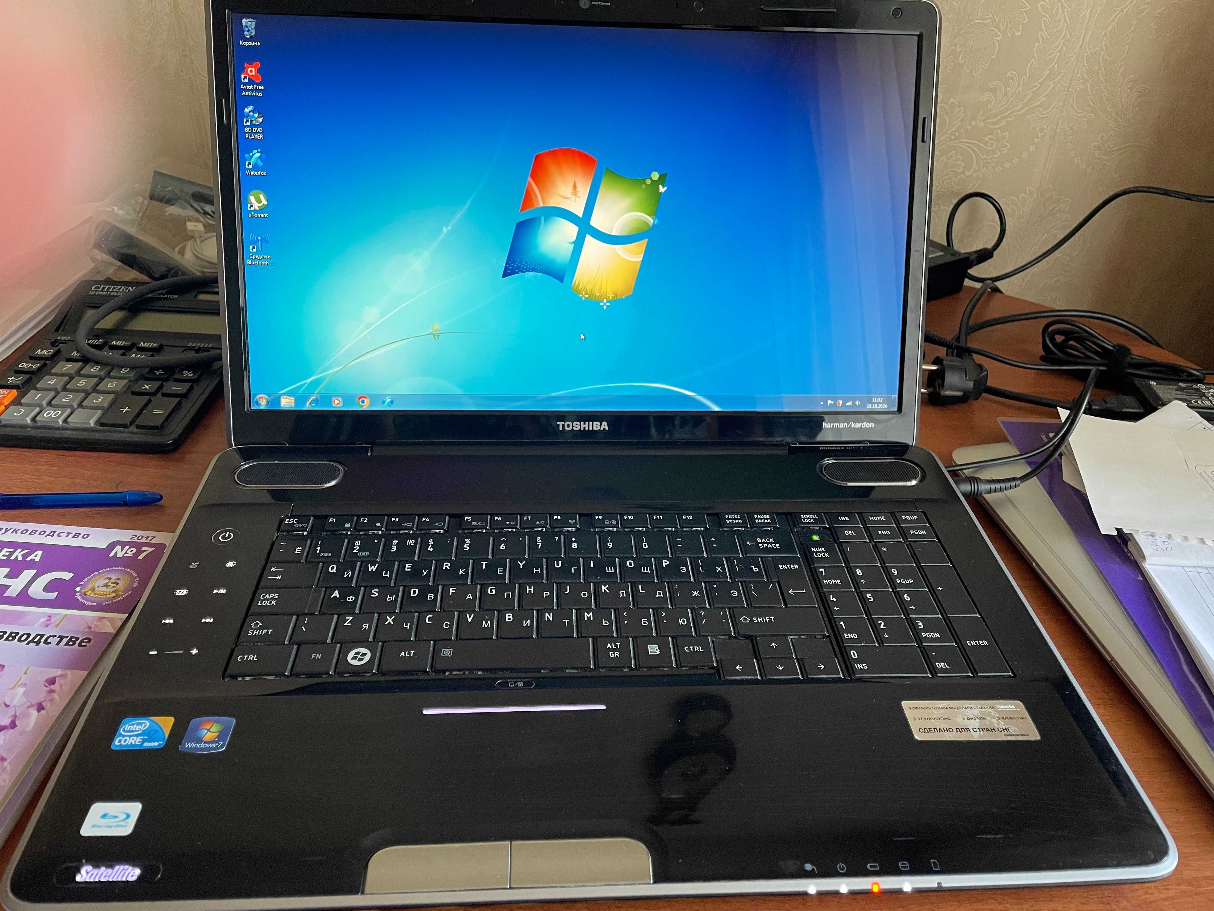 Ноутбук Toshiba Satellite P500-1EJ Экран 18.4''  HDD 1.28 ТБ