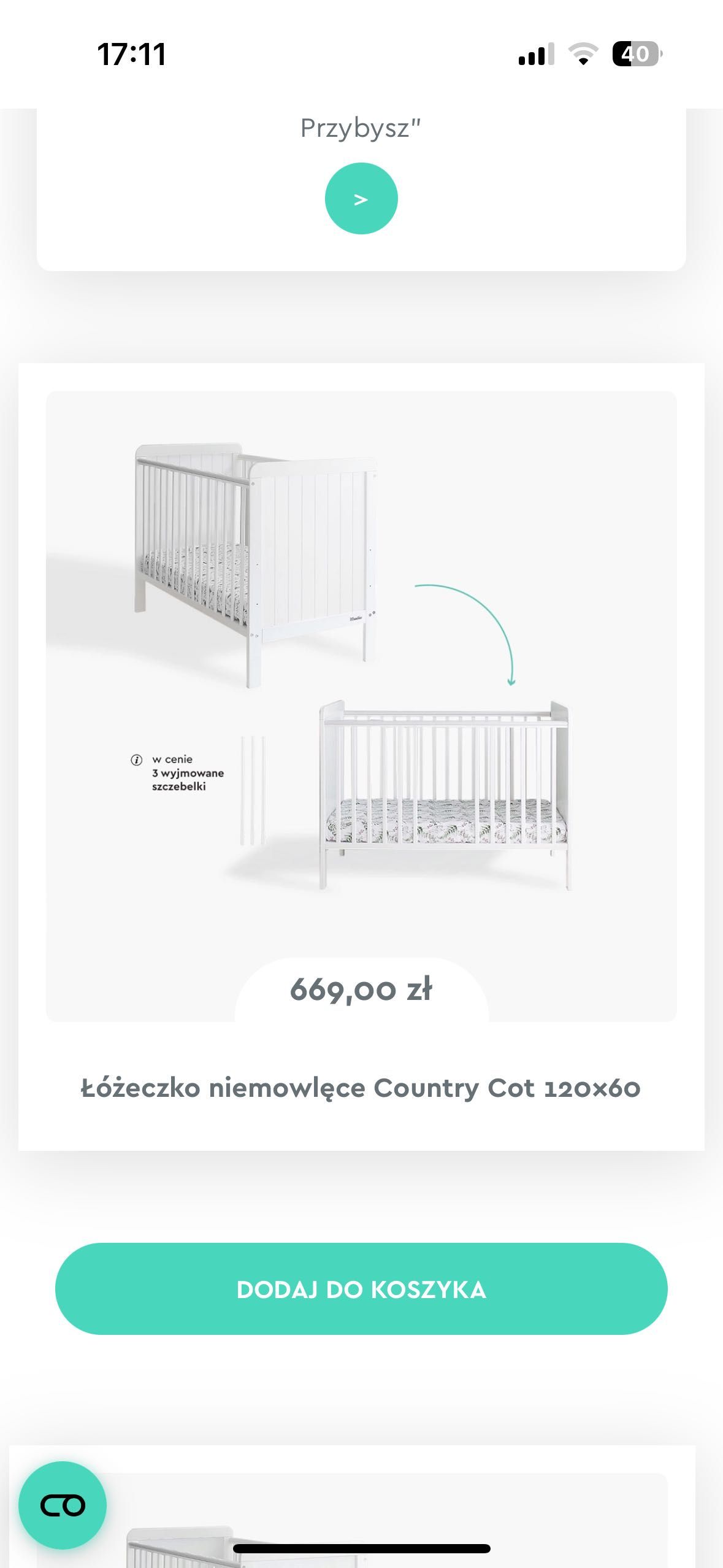 Łóżeczko niemowlęce woodies z materacem