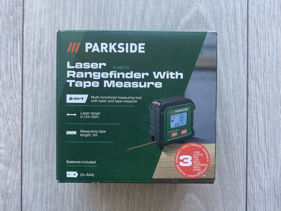 Nowy Dalmierz laserowy Parkside PLMB C3 z miarką Okazja