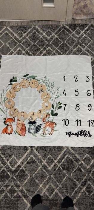 Набір дерев'яних карток для дитячої фотосесії по місяцях 12 штук