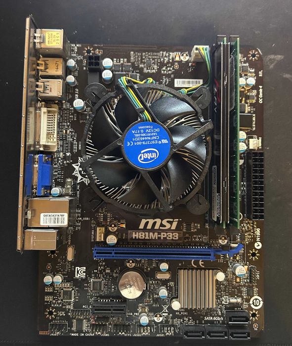 Płyta główna h81m-p33 + processor i3 4160 + 2x4gb ddr3 133mhz