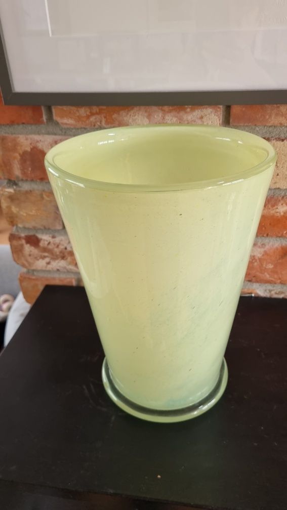 Oryginalny sygnowany wazon szklany Henry Dean