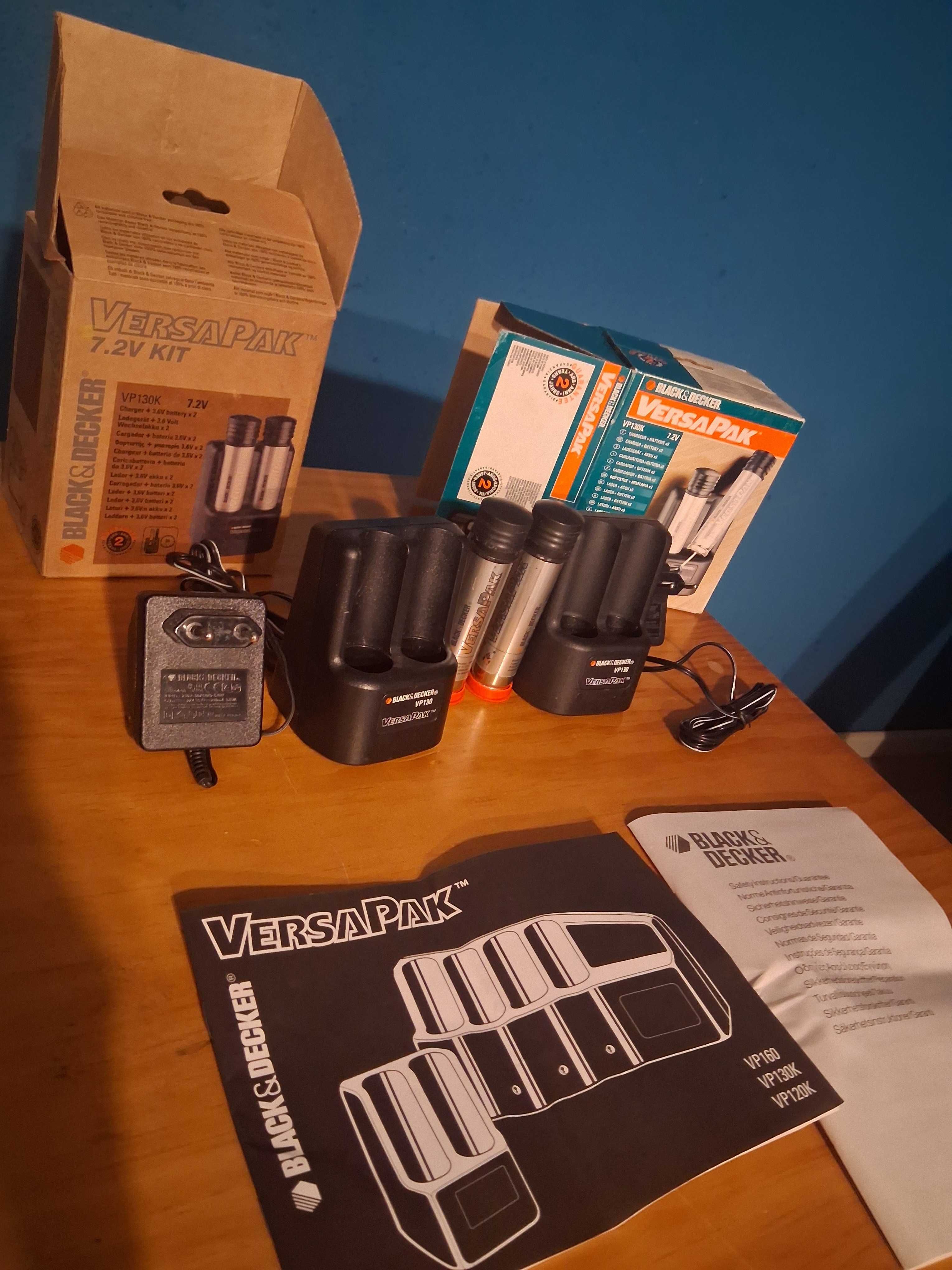 Carregador e baterias Black & Decker Versapak VP130K 7,2V