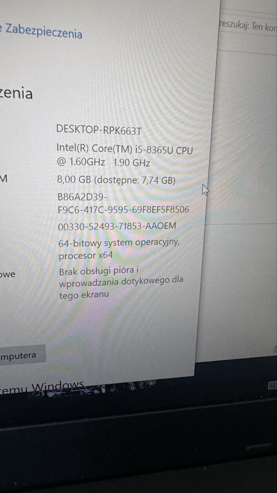Lenovo l490 i5 8gen 8gb 256nvme 14 FH ips Wifi hdmi usb C Windows 10/1