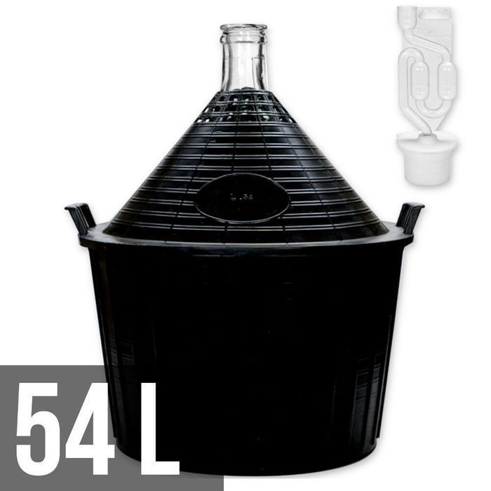 balon dama dymion 54l na wino w koszu + korek + rurka fermentacyjna