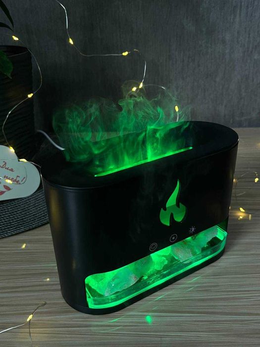 Увлажнитель воздуха с эффектом пламени и с гималайской солью 3в1 RGB