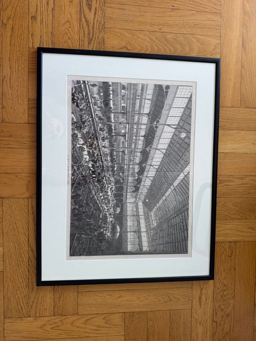 Grafika Wnętrze Centralnej Hali Targowej w Berlinie