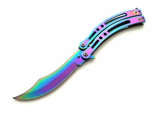 Nóż motylek tęczowy balisong CS:GO motylkowy rainbow N454E
