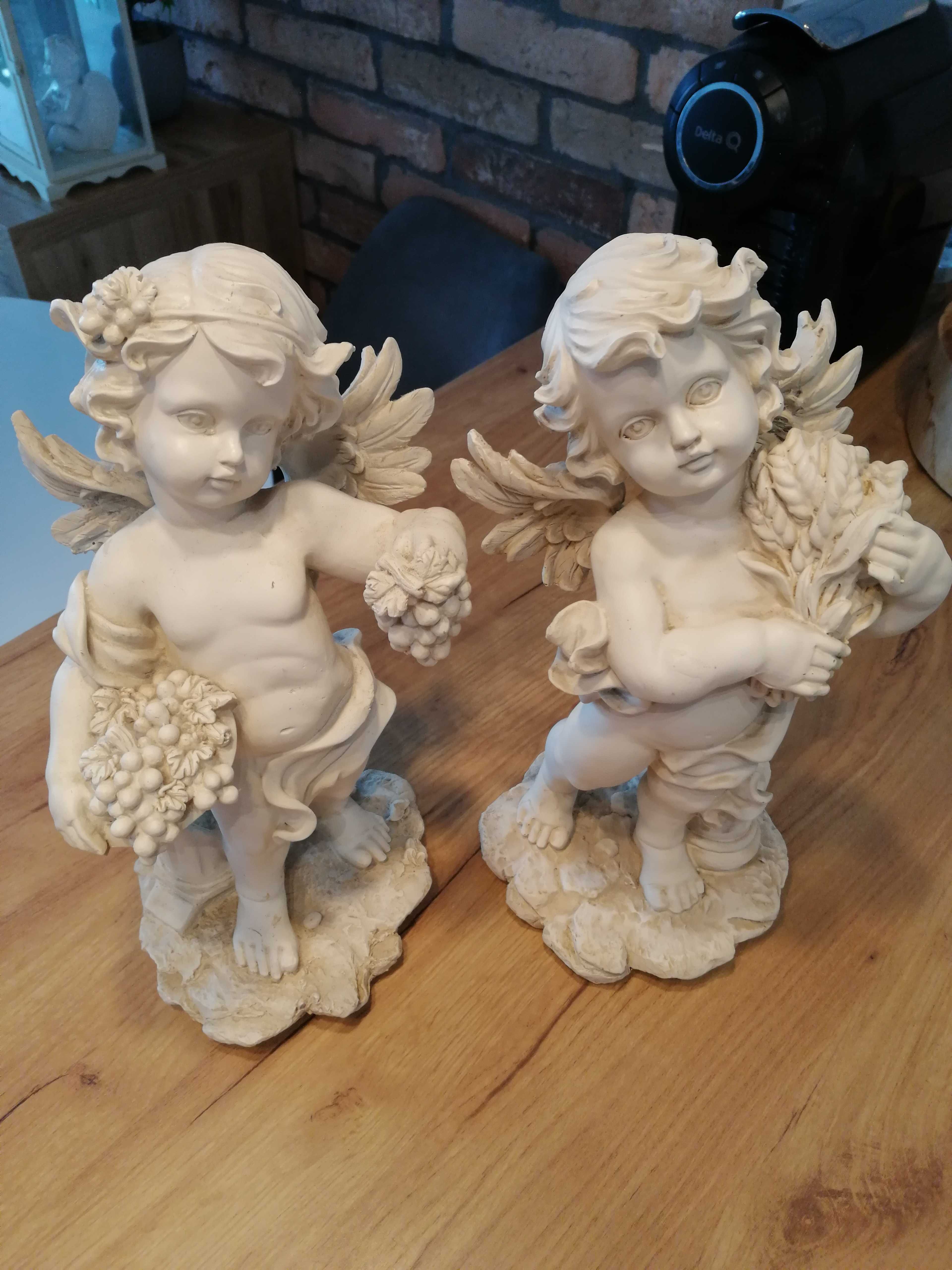 Zestaw 2 dużych figurek aniołków ok 31-32 cm