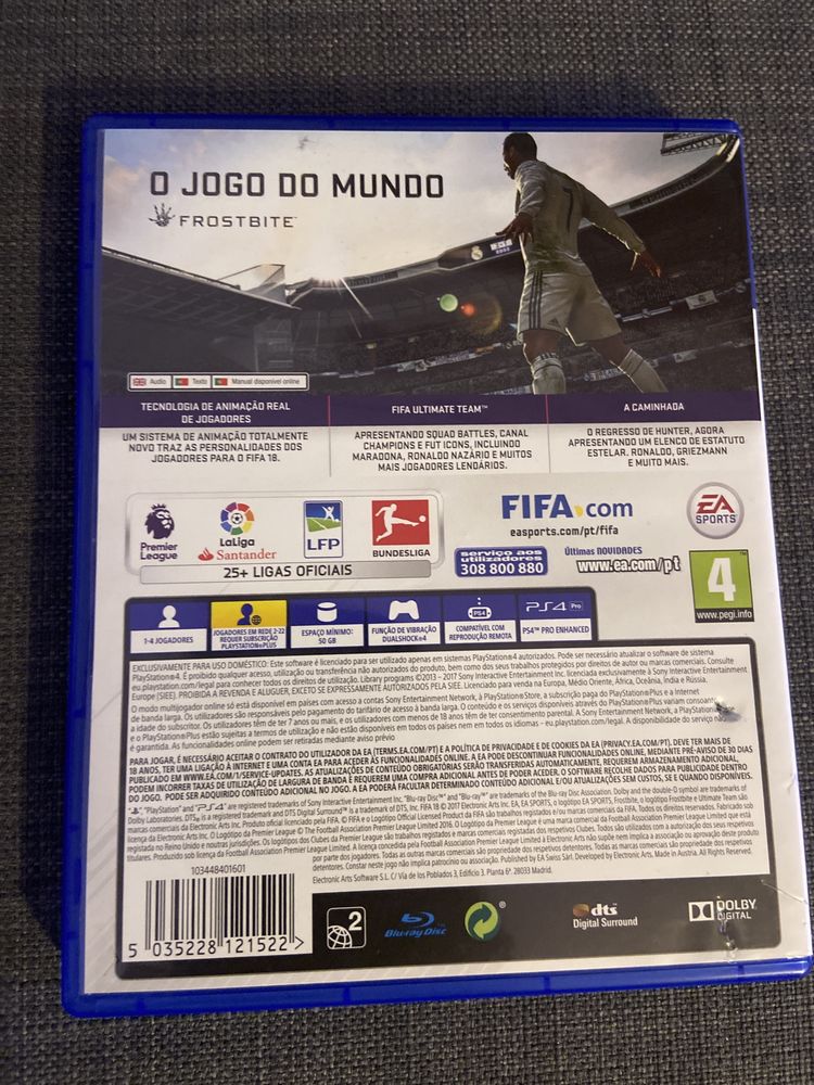 Fifa 18 ps4 como novo