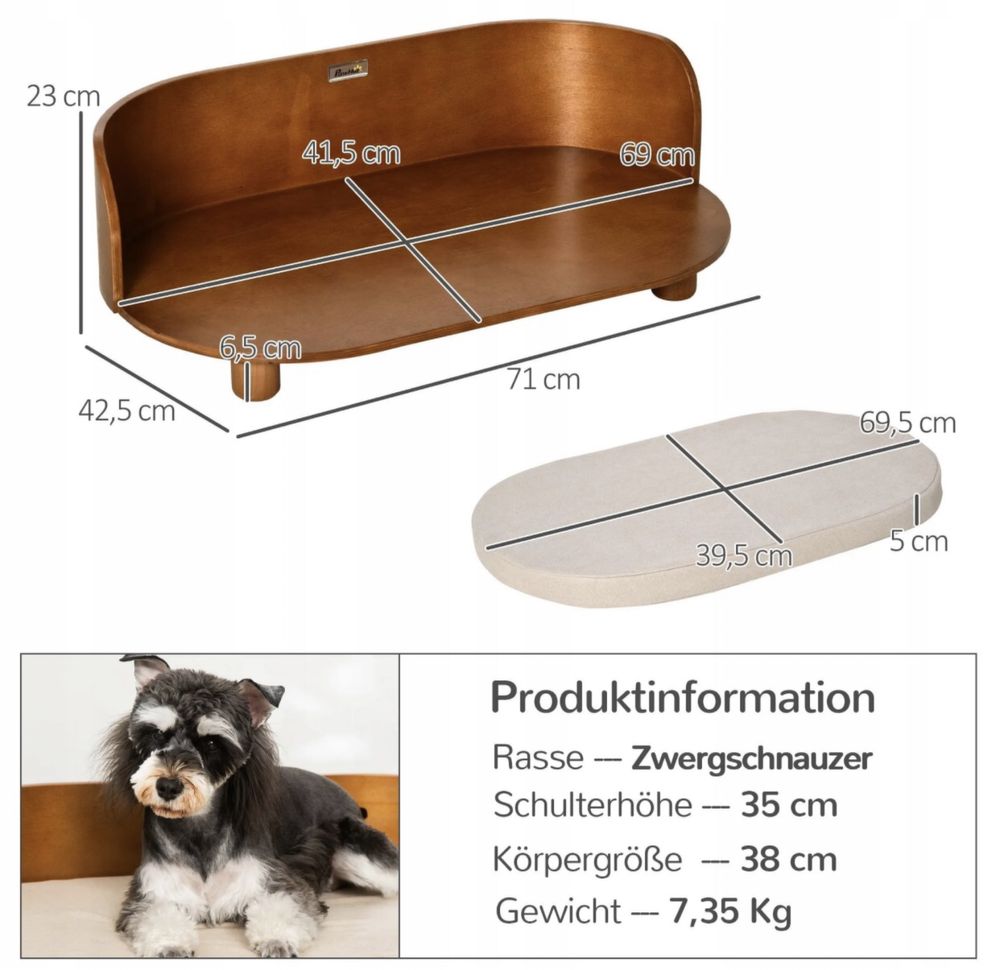 kanapa dla psa 71 cm x 42,5 cm
