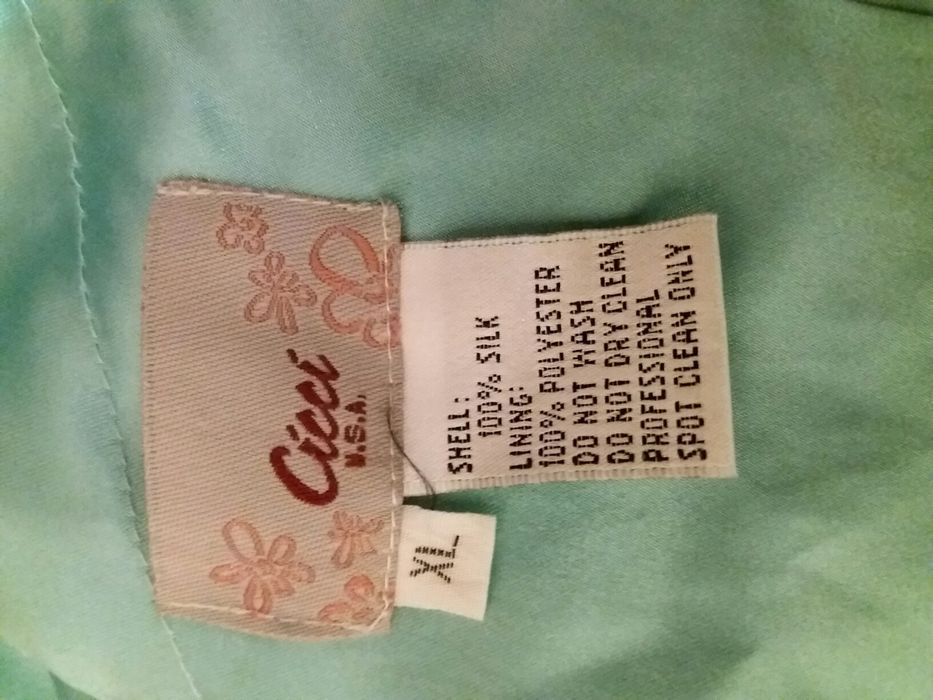 Sukienka Cicci USA turkusowa jedwabna suknia balowa wesele karnawał