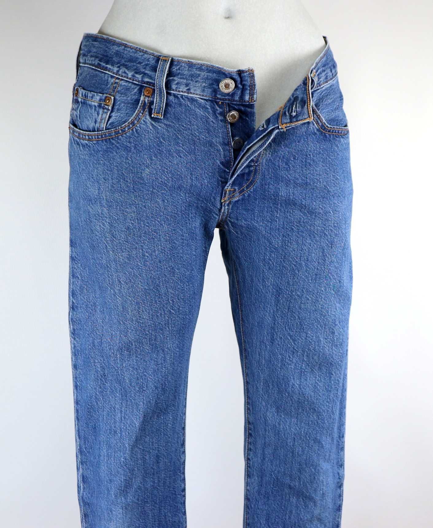 Levis 501 CT spodnie jeansy 7/8 boyfriend W26 L34 pas 2 x 40 cm