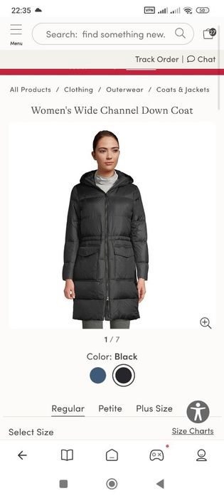 Жіночий зимовий пуховик Lands End. L, XL, XXL