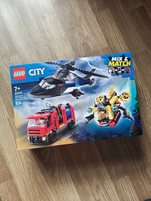 LEGO City 60462 Helicopter, Fire Truck & Submarine Remix