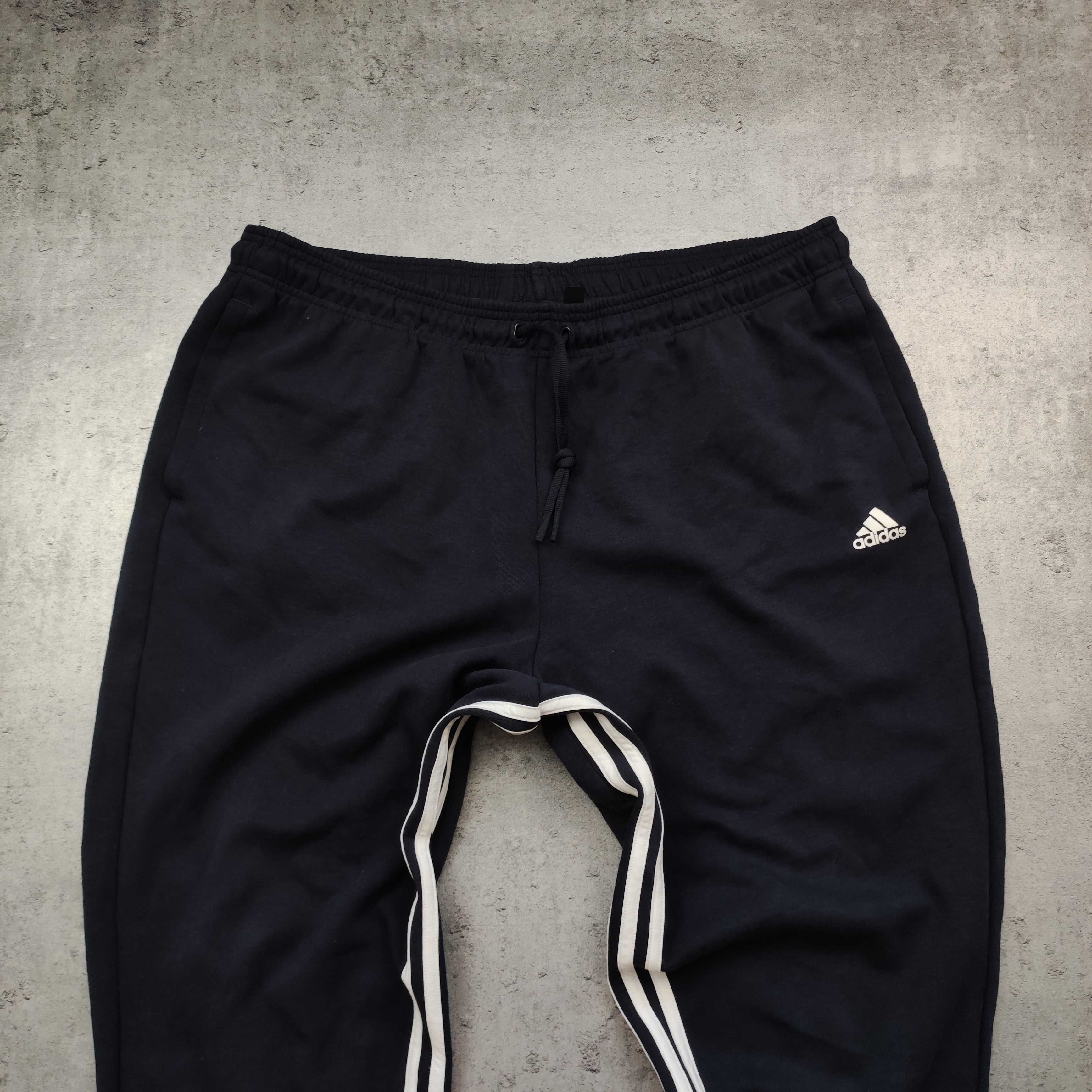 MĘSKIE Spodnie Dresowe DRESY Sportowe Bawełna Adidas Granat ClimaCool