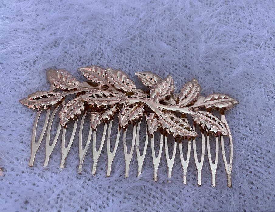 Travessão de cabelo folhas douradas - estilo deusa grega