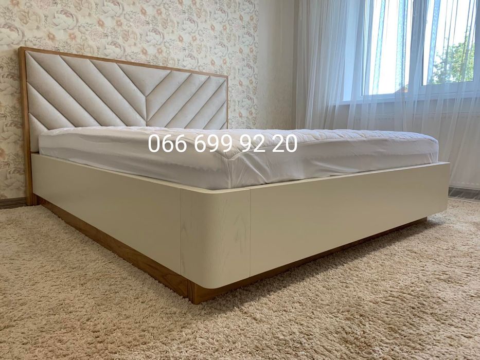 Ліжко "Стефанія" з ясена з підйомним механізмом