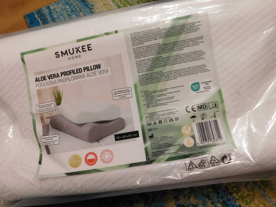 Smukee biała poduszka aloe vera 30/50