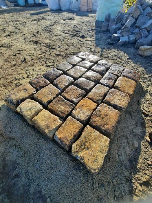 Kostka granitowa rozbiórkowa 16/18 żółta