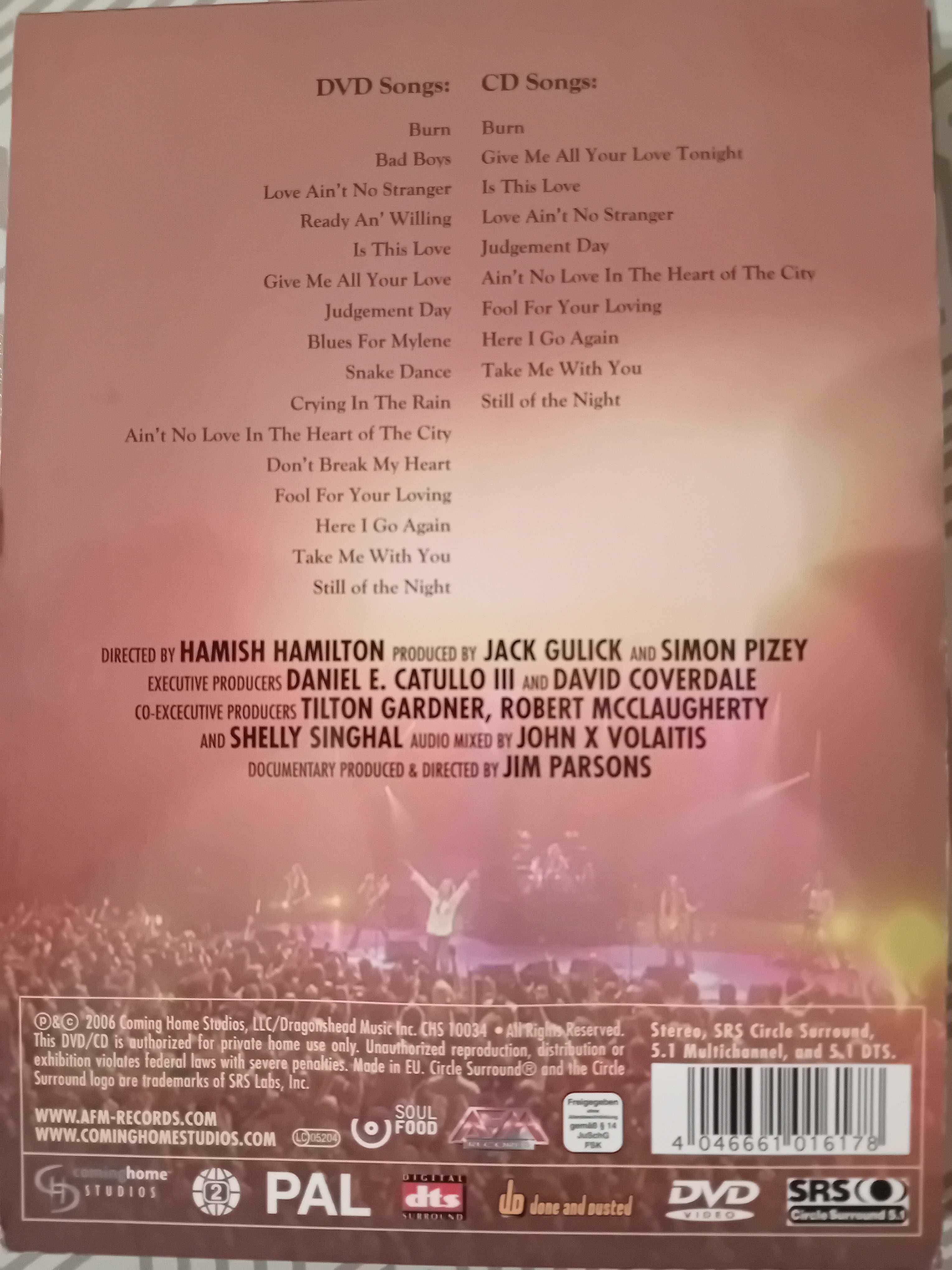 Dvd Musical Whitesnake Live In The Still of the Night.