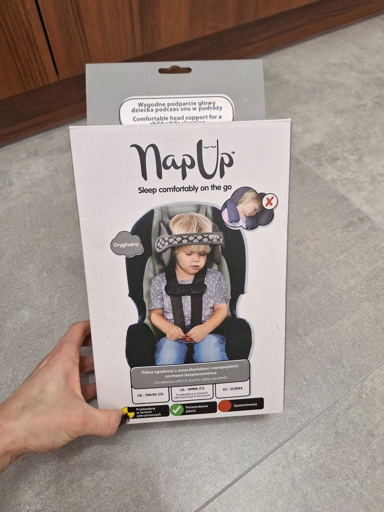 Nowy Napup Opaska Podtrzymująca Głowę W Foteliku Samochodowym siwa