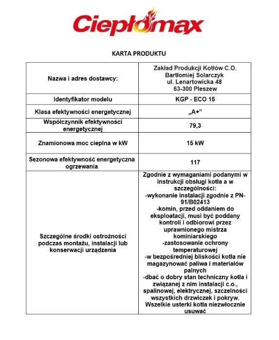 Kocioł CO 15 kW – Pellet Piec V klasa dotacja automatyczne rozpalanie