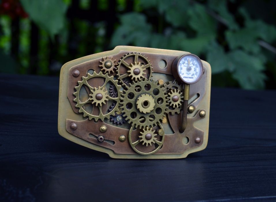 Пряжка для ремня ручной работы, Стимпанк, Steampunk, ременная пряжка