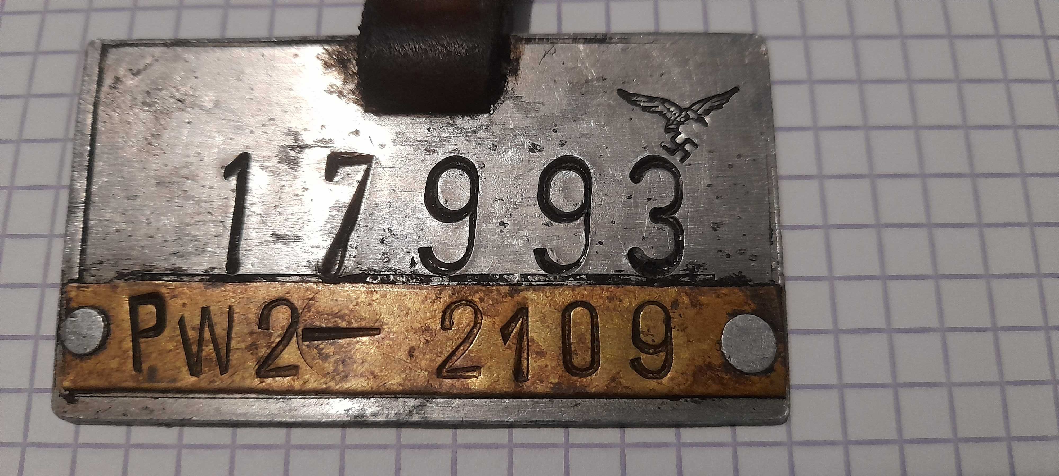 identyfikator Luftwaffe wojskowy, lotnisko Sorau 1939r (Żary) rzesza