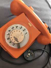Retro telefon pomaranczowy vintage orange