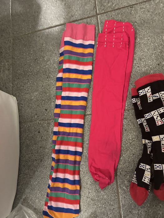 Podkolanowki Nowe 2 pary paski i rozowe