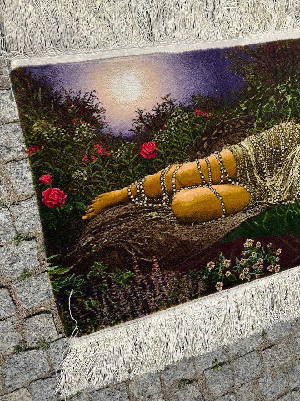 Nowy r.tkany obrazowy perski Iran Tabriz z jedwabiem 97x70 gal. 27 tyś