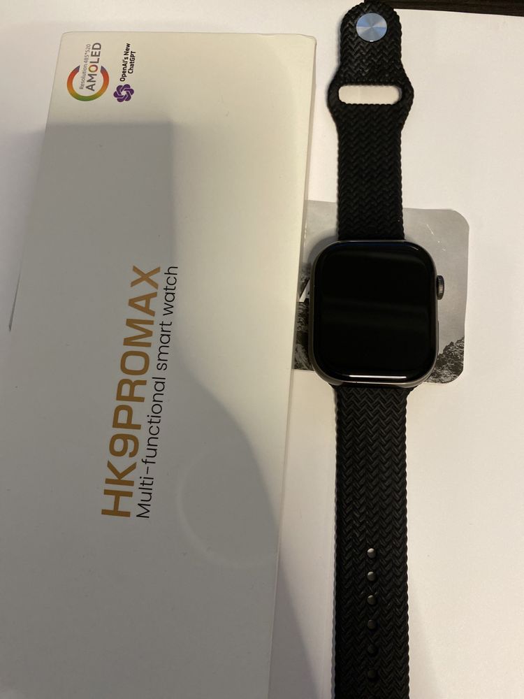 Smartwatch HK9PROMAX Amoled Powiadomienia rozmowy sms Puls NFC