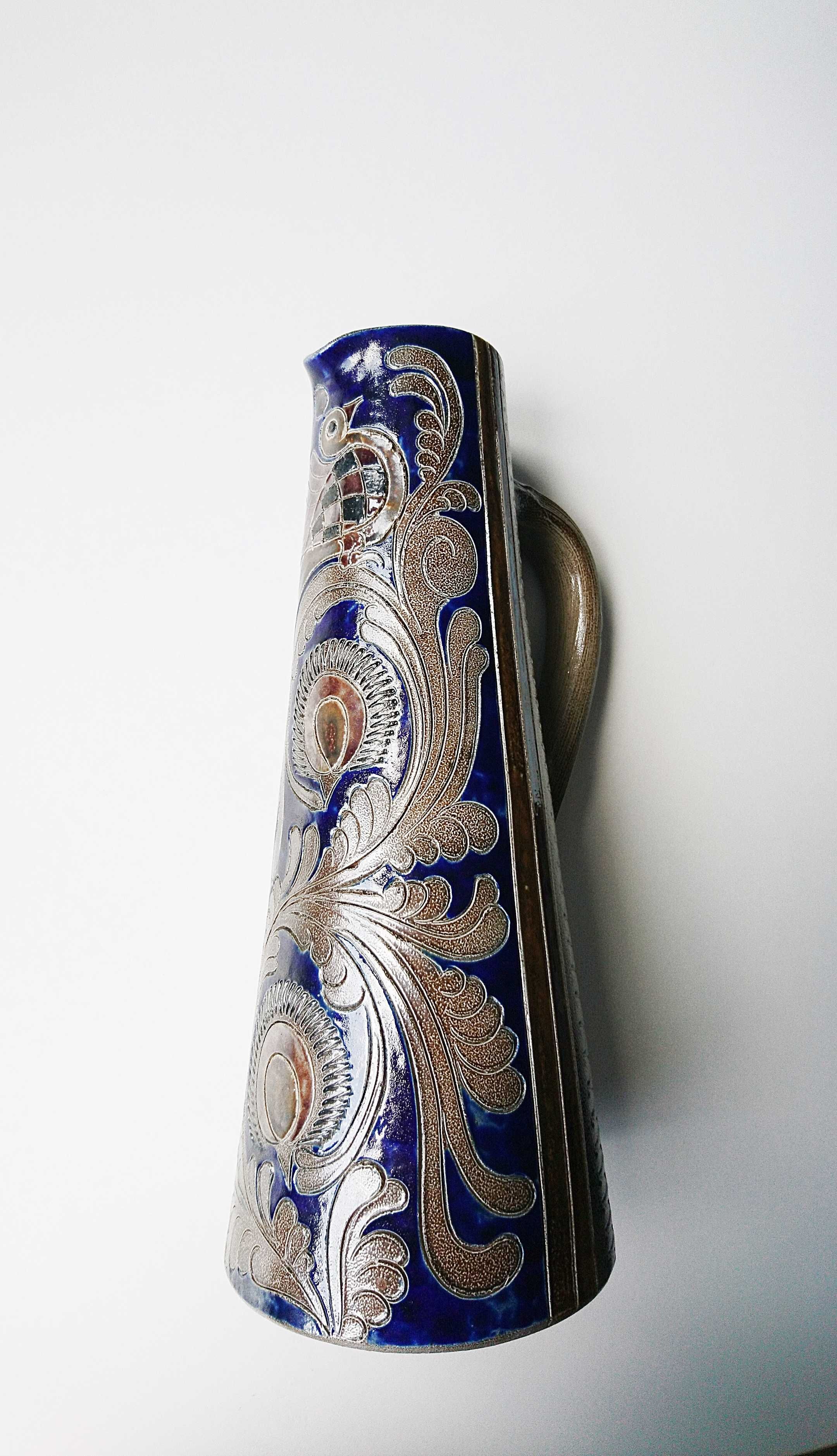 Ręcznie wykonany duży, niemiecki ceramiczny dzban / wazon