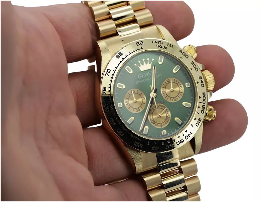 Złoty zegarek z bransoletą męski 14k Geneve mw014ydgr&mbw015y Katowice