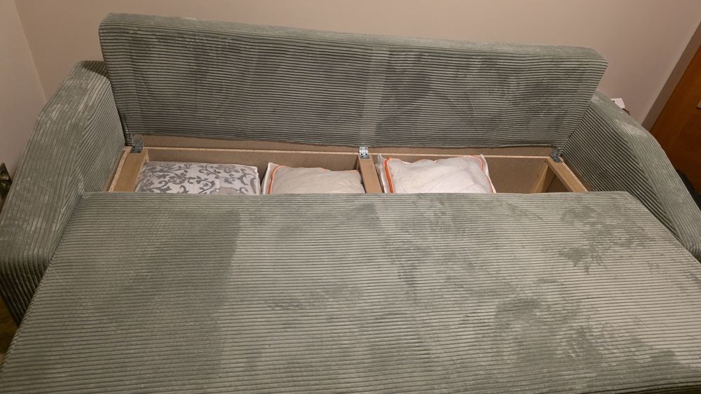 Rezerwacja!!Łóżko, sofa rokładana z pojemnikiem na pościel Idealny st