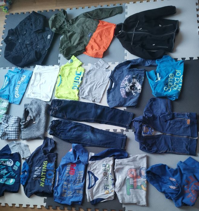 zestaw komplet paka ubrań dla chłopca rozm. 116 kurtka, spodnie, bluza