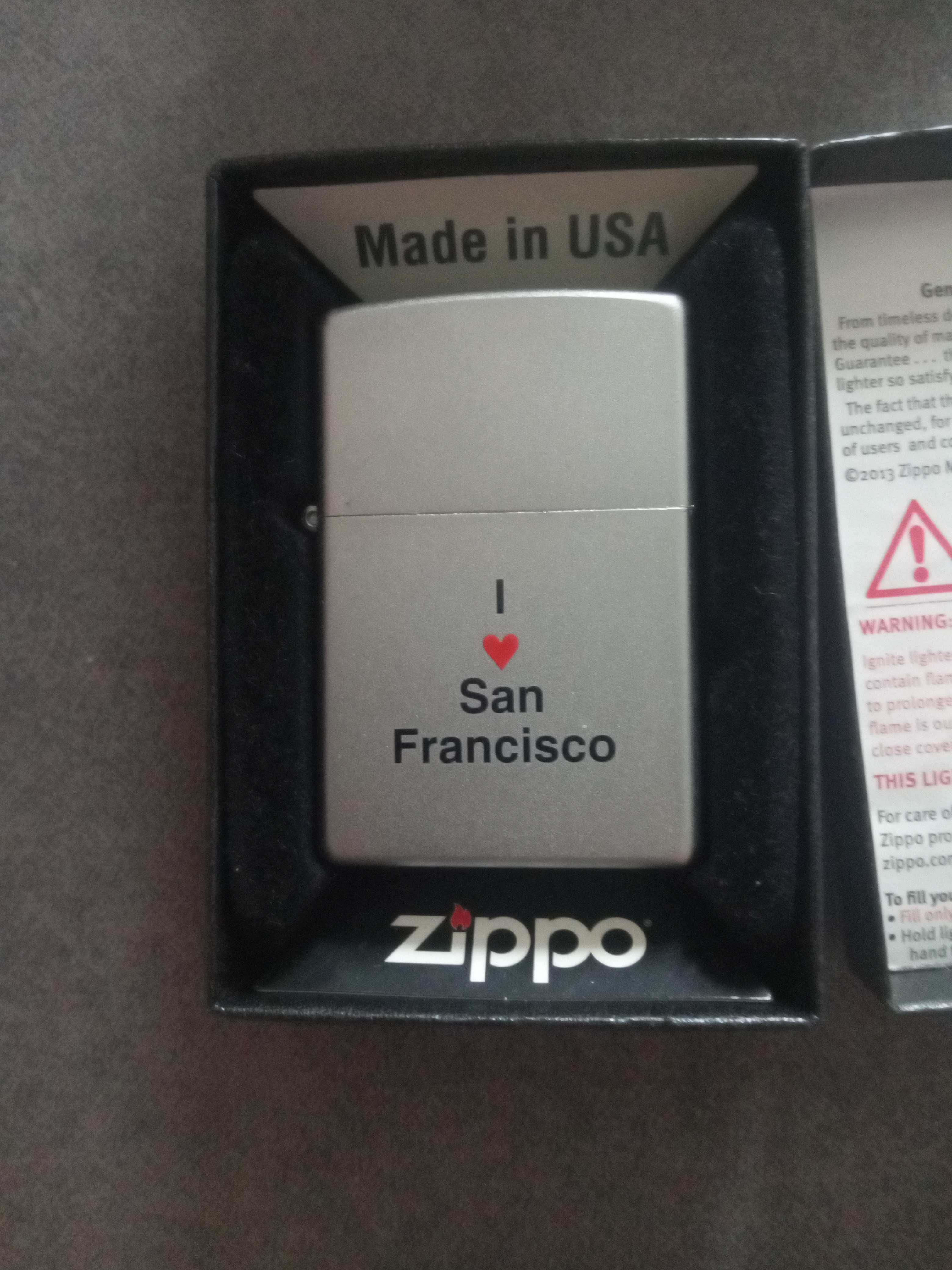Nowa zapalniczka Zippo I Love San Francisco, Polecam!!!