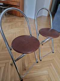 Krzesła taborety kuchenne brązowe 2sztuki